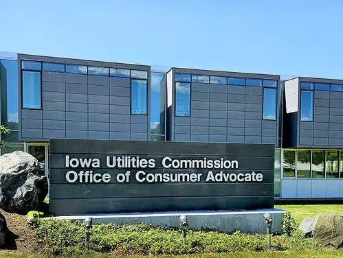 New exterior sign for the Iowa Utilities Commission