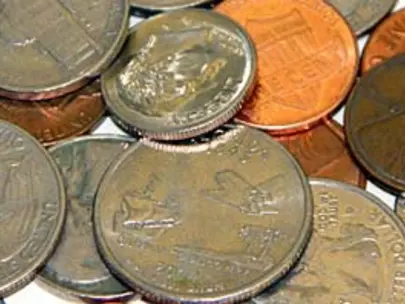 Coins on a table